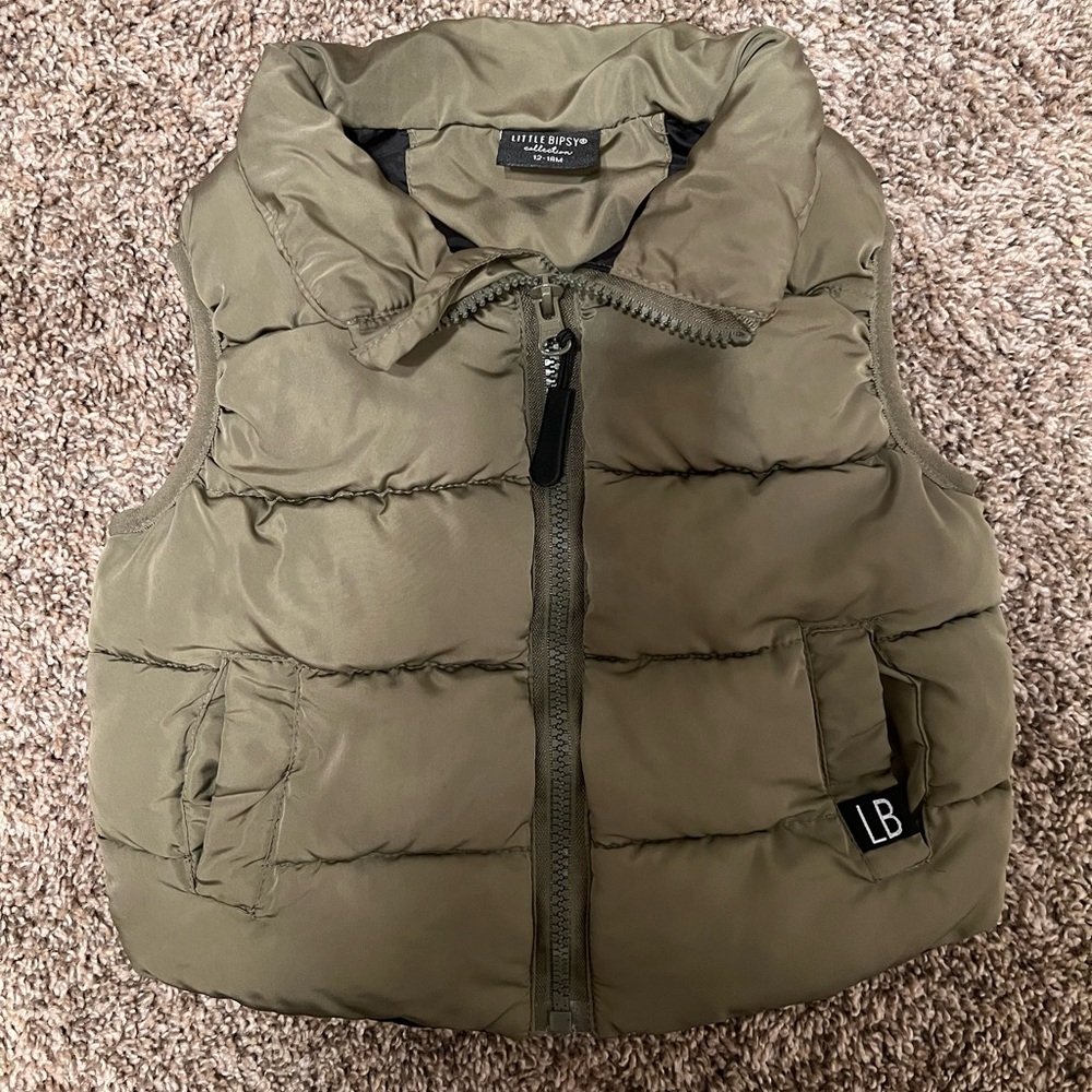 Little Bipsy size 12-18 months Forrest green vest